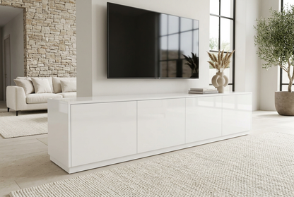 Gloss-white TV unit luxury hero