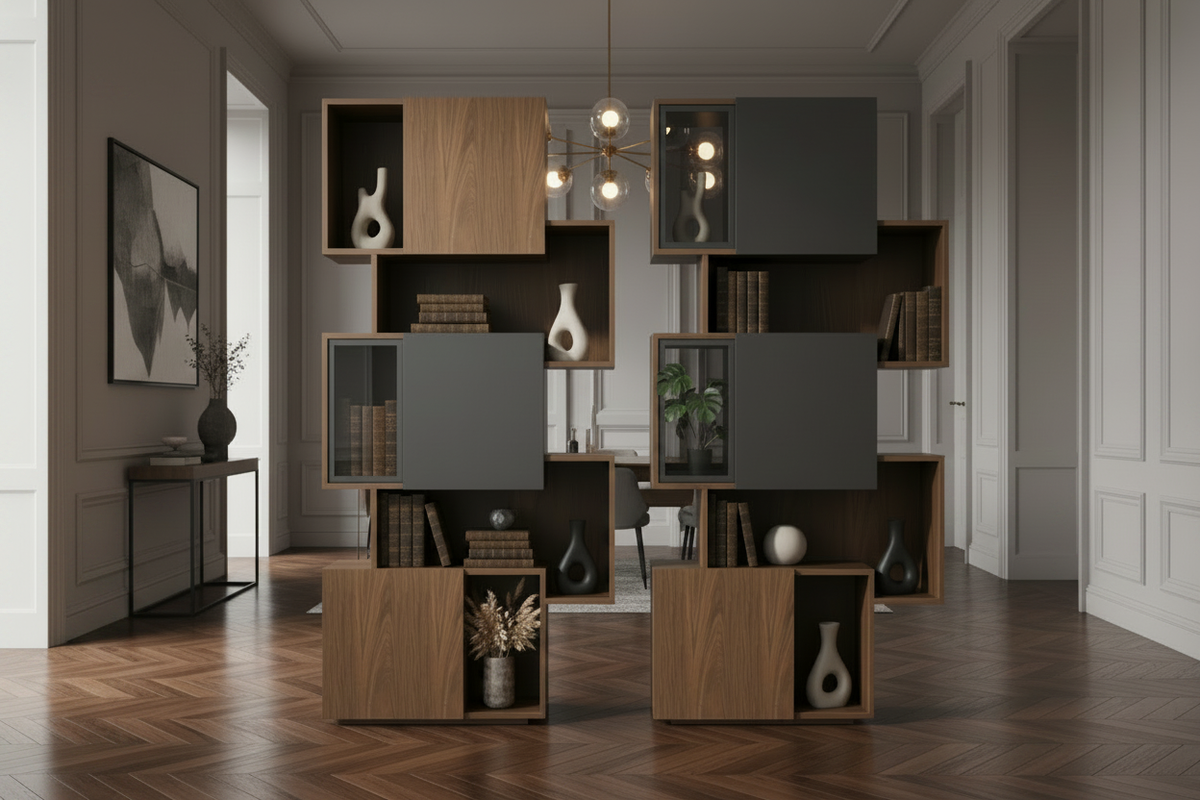 TRENZY BLOCK Tower Bookshelf — room divider lifestyle