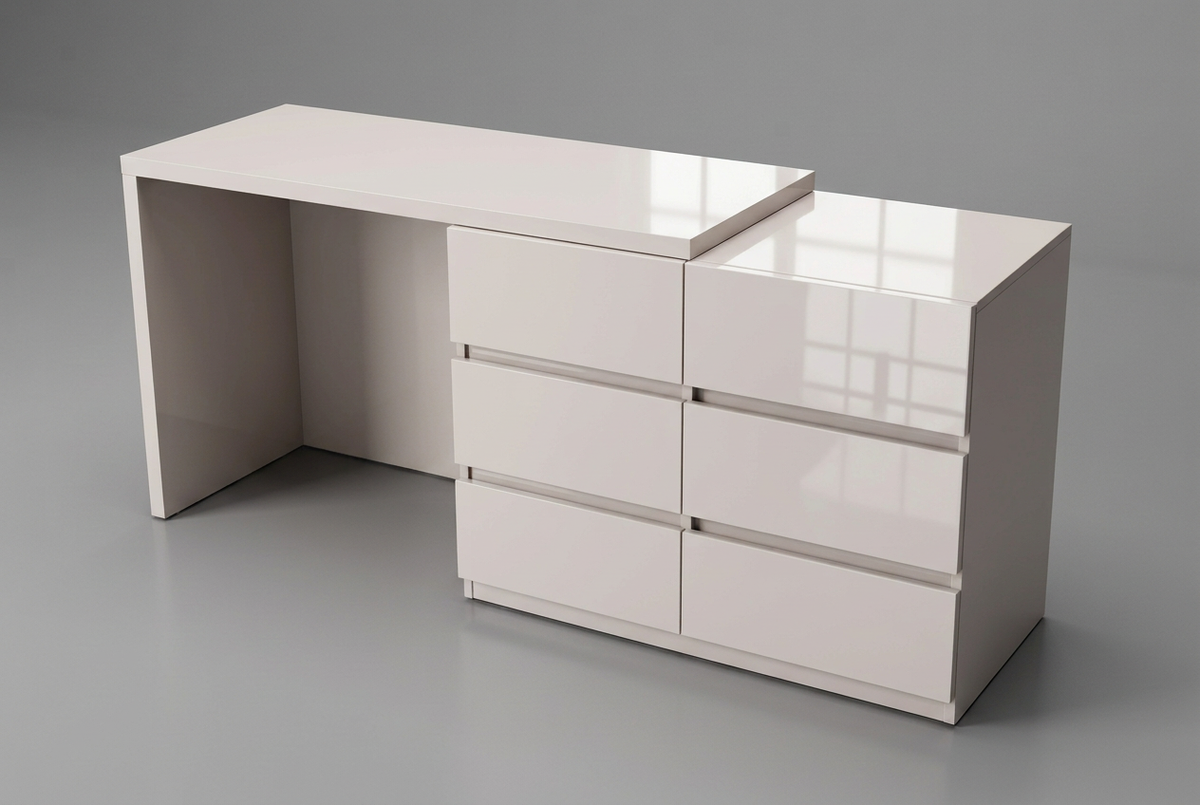 Bellavista Gola Back-Panel dressing table catalogue view with six drawers