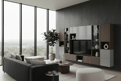 TRENZY Sectional Sofa Charcoal — lifestyle minimalist