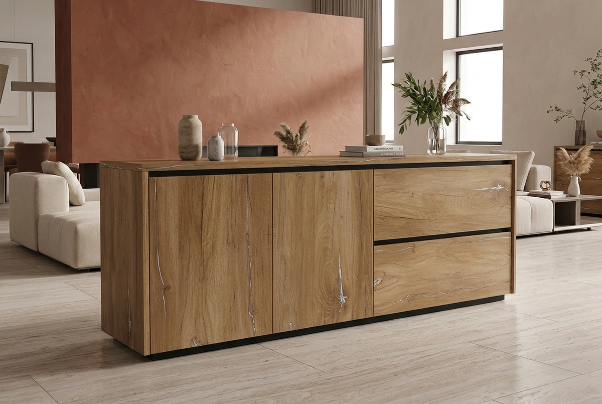 Banbridge sideboard in a terracotta-accented luxury room