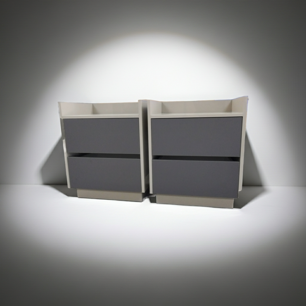 TRENZY Luxury Bedside Pedestal Pair – 2 Drawers, Congo-Muidan