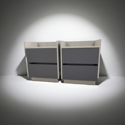 TRENZY Luxury Bedside Pedestal Pair – 2 Drawers, Congo-Muidan
