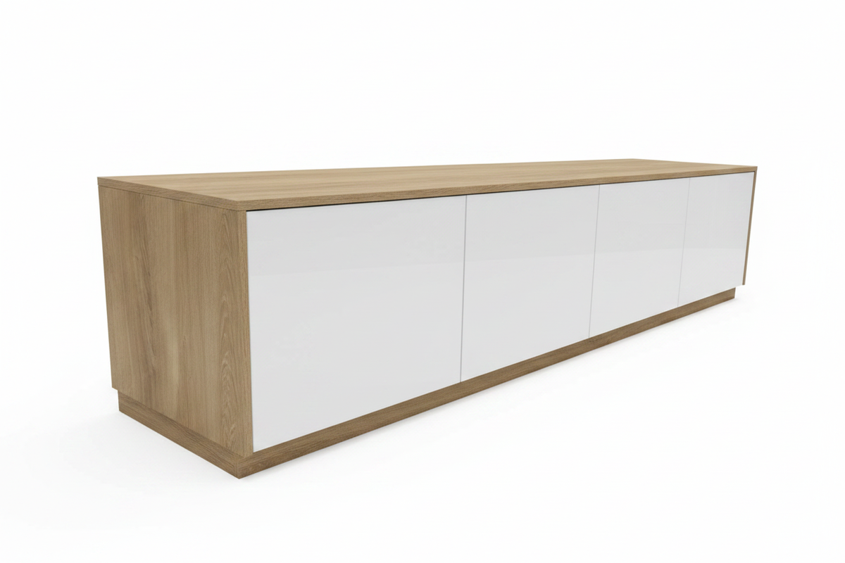Karlstad Oak White TV Stand Angle