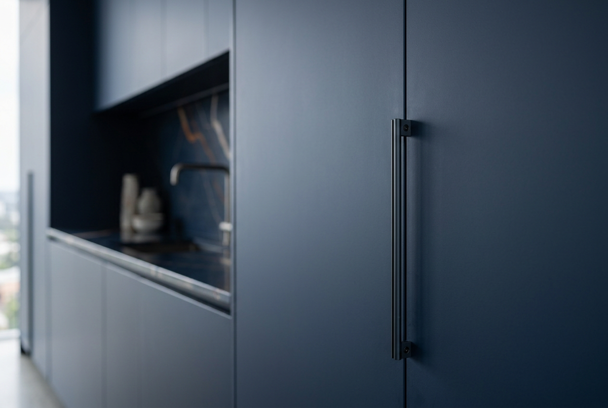 Magellano Navy Penthouse Bespoke Kitchen | TRENZY Spaces Bespoke Kitchen - installed