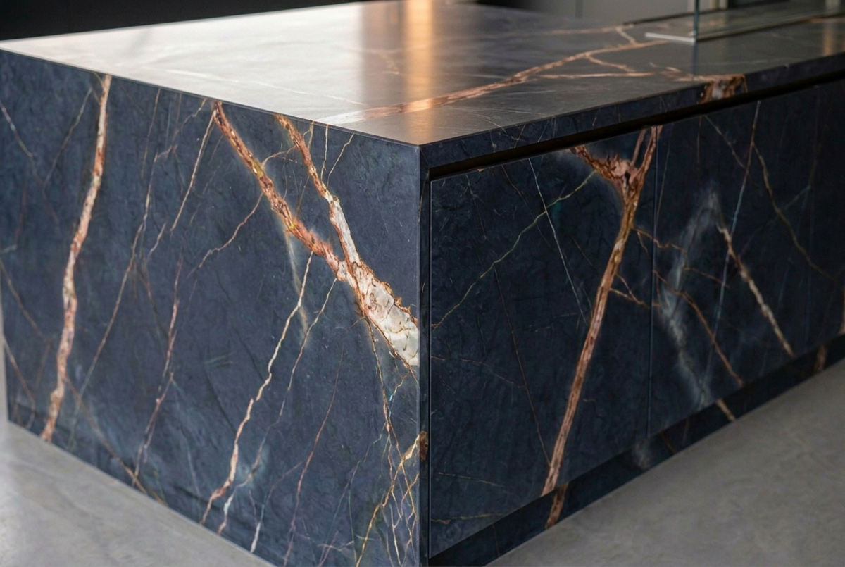 Magellano Waterfall Rock Bespoke Kitchen | TRENZY Spaces Bespoke Kitchen - installed