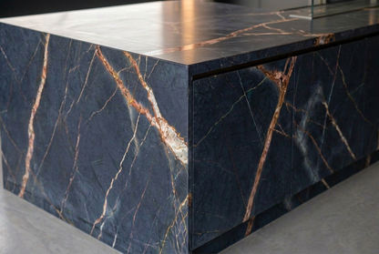 Magellano Waterfall Rock Bespoke Kitchen | TRENZY Spaces Bespoke Kitchen - installed