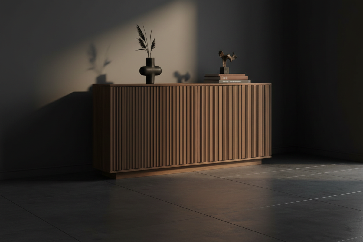 Moody walnut sideboard lifestyle