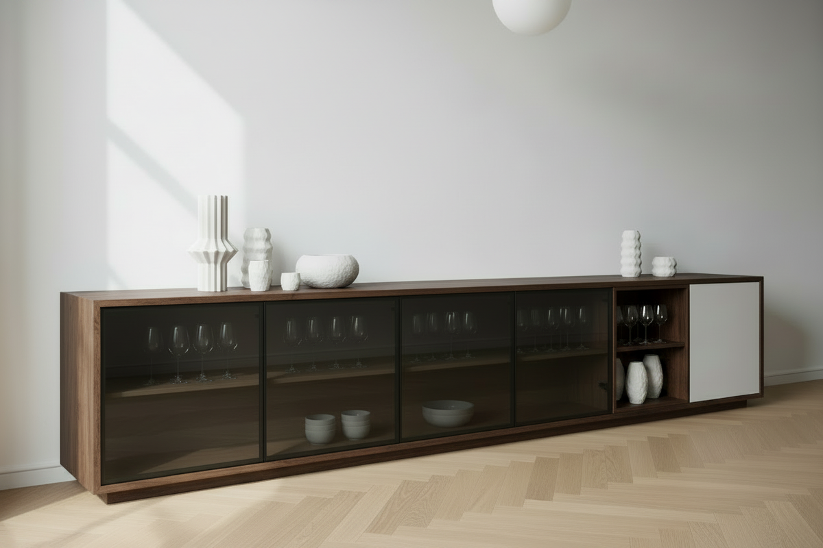 Napoca White Sideboard Angle