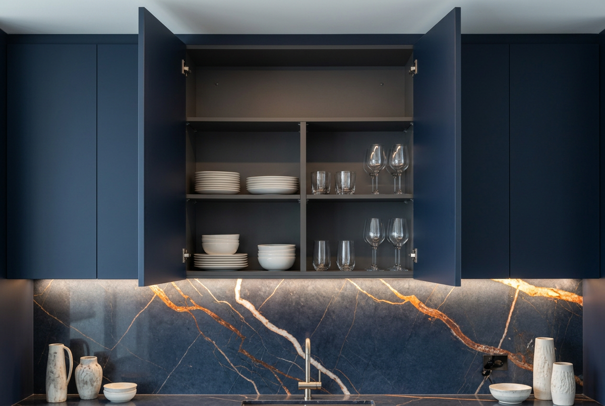 Magellano Navy Penthouse Bespoke Kitchen | TRENZY Spaces