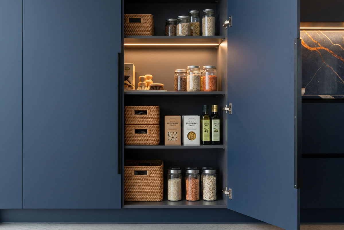 Magellano Navy Penthouse Bespoke Kitchen | TRENZY Spaces