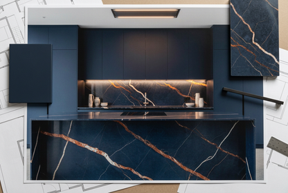 Magellano Navy Penthouse Bespoke Kitchen | TRENZY Spaces