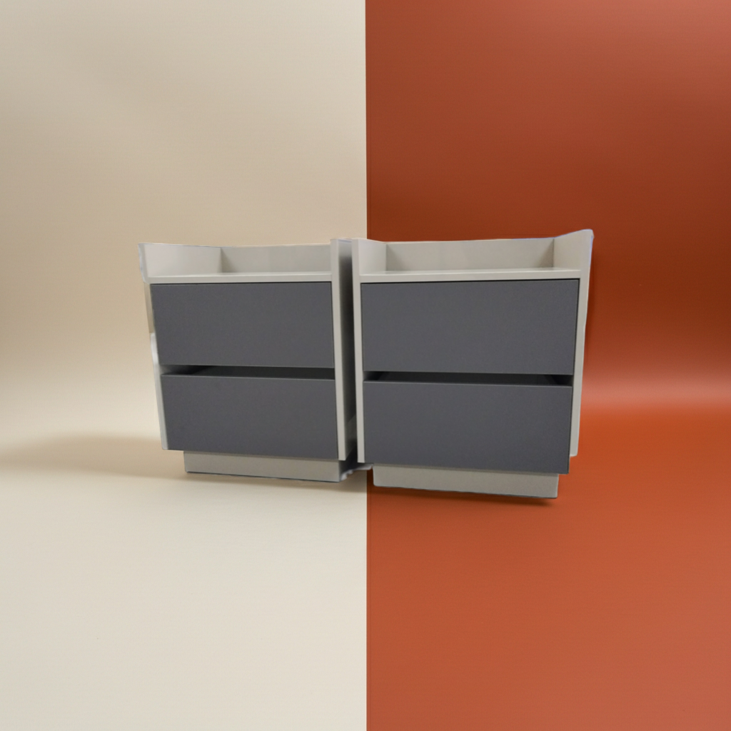 TRENZY Luxury Bedside Pedestal Pair – 2 Drawers, Congo-Muidan