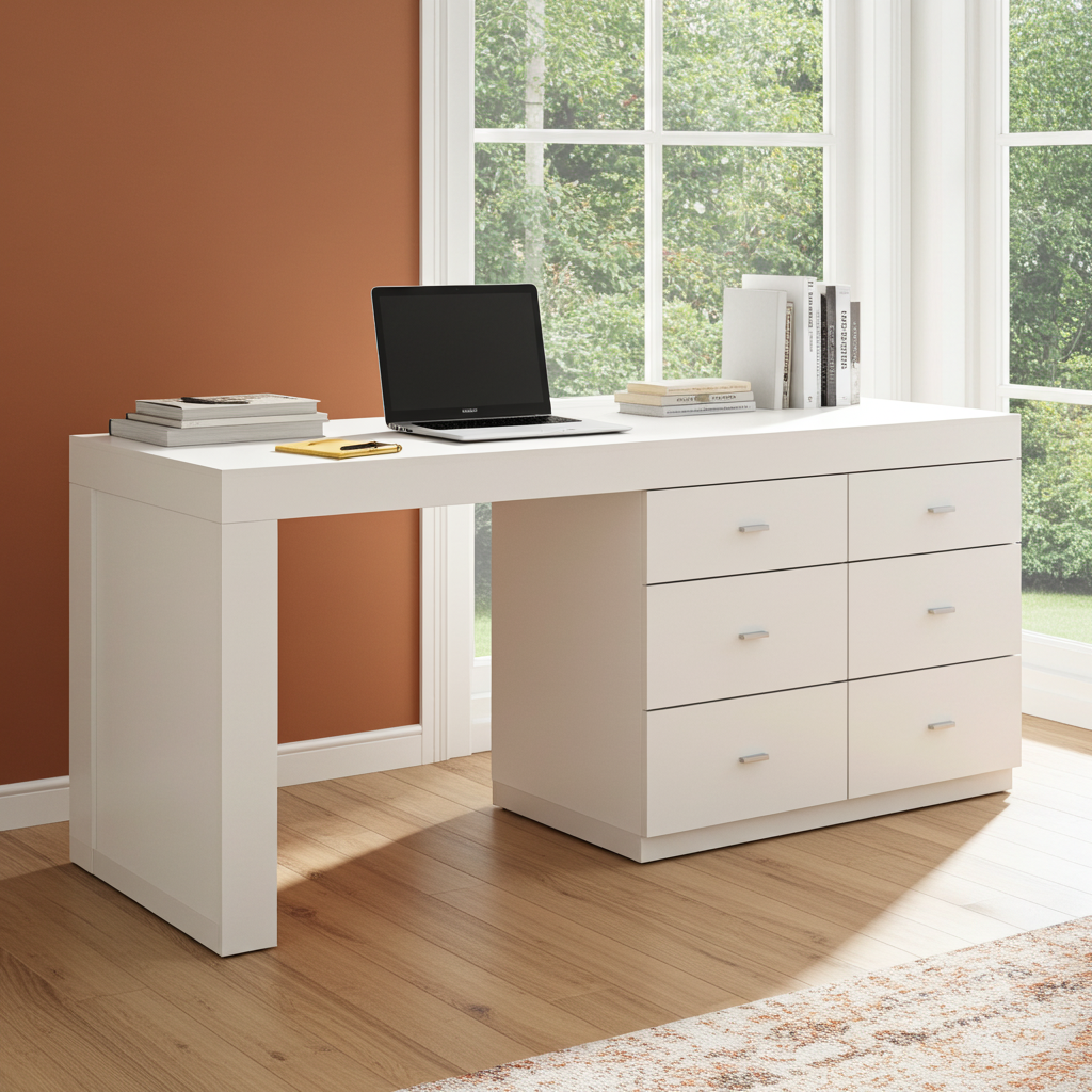 TRENZY Modern Luxury Dresser & Dressing Table – 6 Drawers | Vanity Desk | MDF | 180cm | 5 Colours | SA