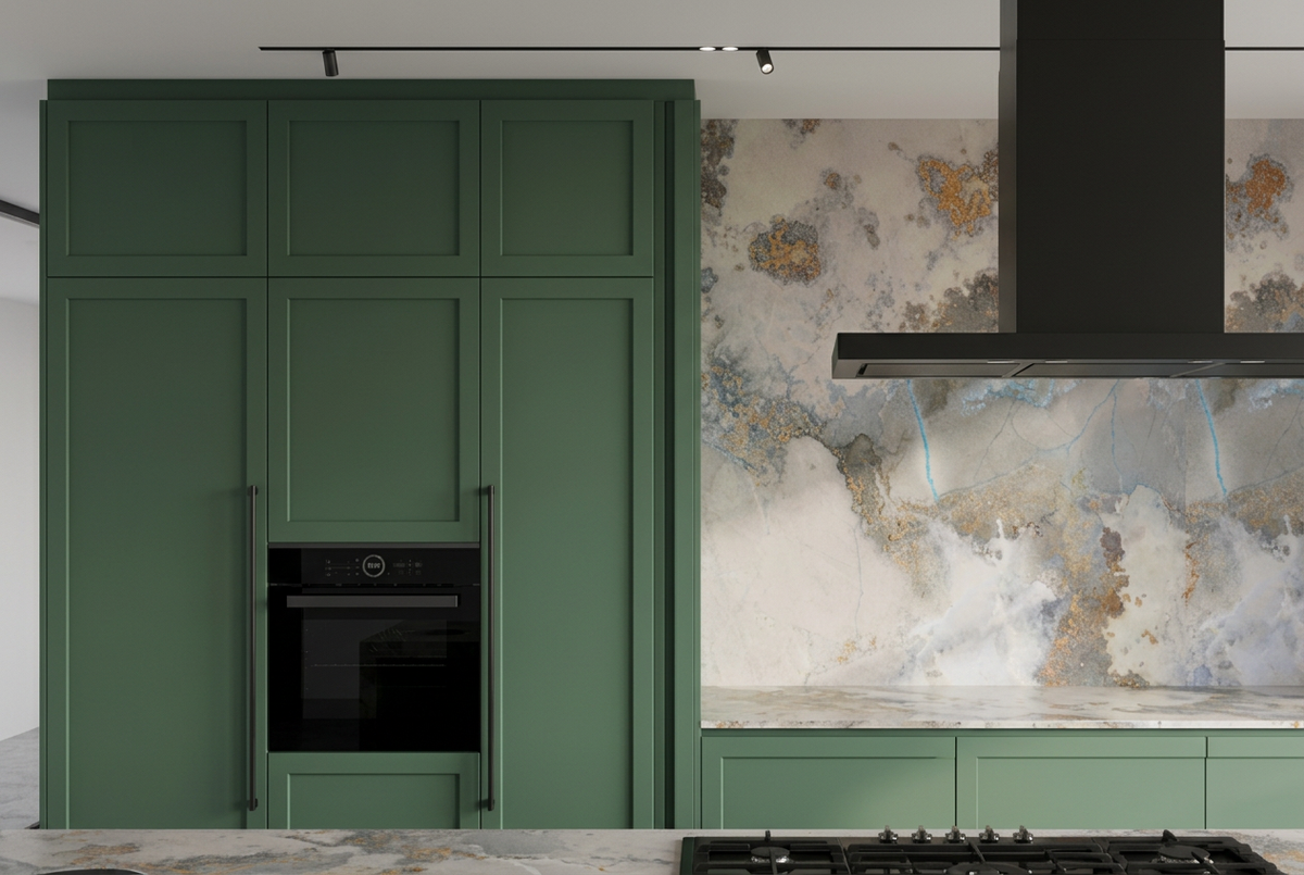 Thunderstorm L-Shape Peninsula Bespoke Kitchen | TRENZY Spaces