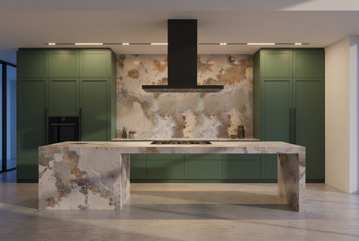 Thunderstorm L-Shape Peninsula Bespoke Kitchen | TRENZY Spaces