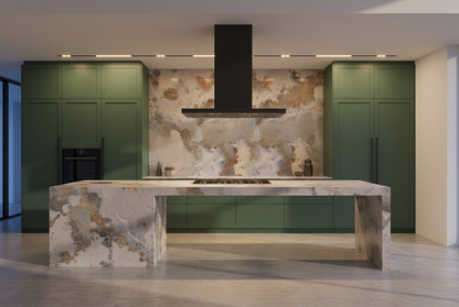 Thunderstorm L-Shape Peninsula Bespoke Kitchen | TRENZY Spaces