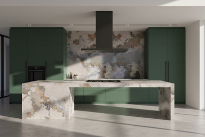 Thunderstorm L-Shape Peninsula Bespoke Kitchen | TRENZY Spaces