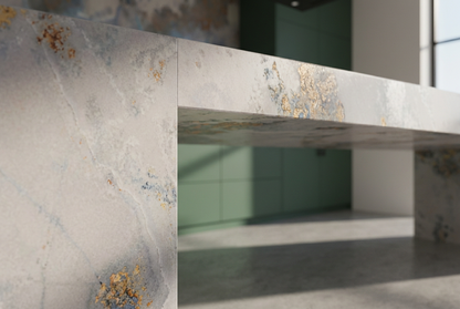 Thunderstorm L-Shape Peninsula Bespoke Kitchen | TRENZY Spaces