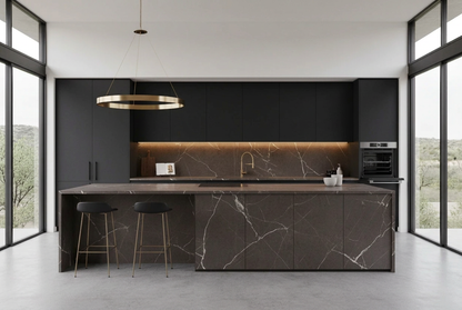 Pietra Grey Bespoke Kitchen | TRENZY Spaces Bespoke Kitchen - angle view