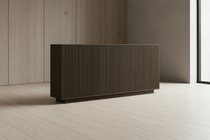 Smoked oak sideboard 3/4 view