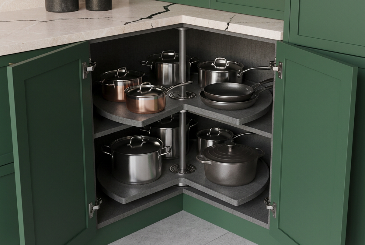 Thunderstorm corner cupboard with Lazy Susan