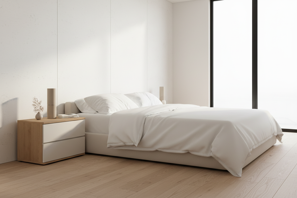 TRENZY Bedside Pedestal II – Muidan & Kalstard Oak Bedside Pedestal - close-up detail