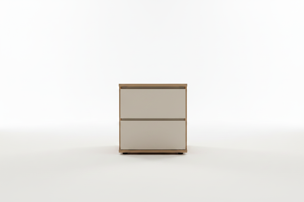 TRENZY Bedside Pedestal II – Muidan & Kalstard Oak Bedside Pedestal - front view