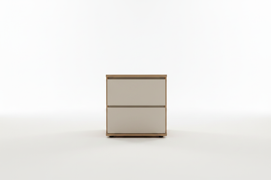 TRENZY Bedside Pedestal II – Muidan & Kalstard Oak Bedside Pedestal - front view