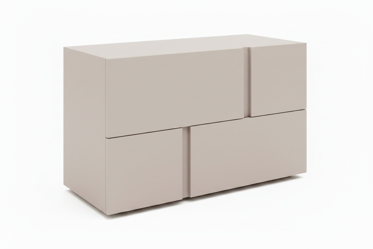 TRENZY Block Bedside Pedestal Pair – Bellavista Gloss Bedside Pedestal - front view