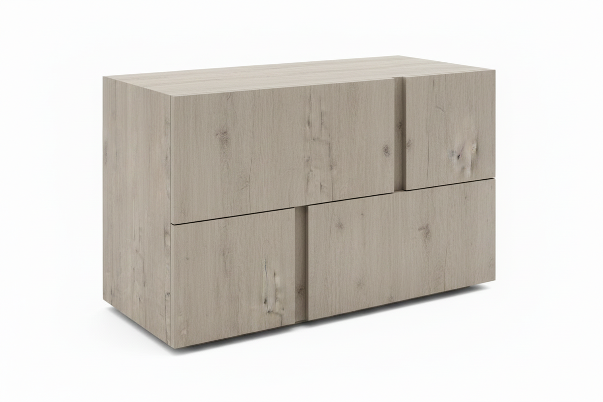 TRENZY BLOCK Bedside Pedestal Pair – Brookhill Veneer Bedside Pedestal - front view