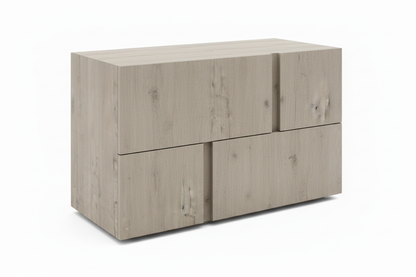 TRENZY BLOCK Bedside Pedestal Pair – Brookhill Veneer Bedside Pedestal - front view