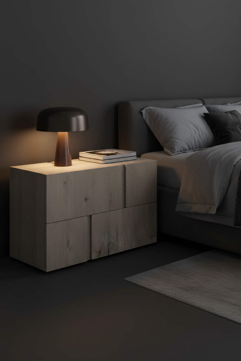 TRENZY BLOCK Bedside Pedestal Pair – Brookhill Veneer Bedside Pedestal - view 8