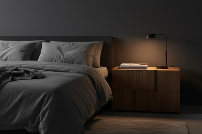 TRENZY BLOCK Bedside Pedestal Pair | Laredo Bedside Pedestal - styled in room
