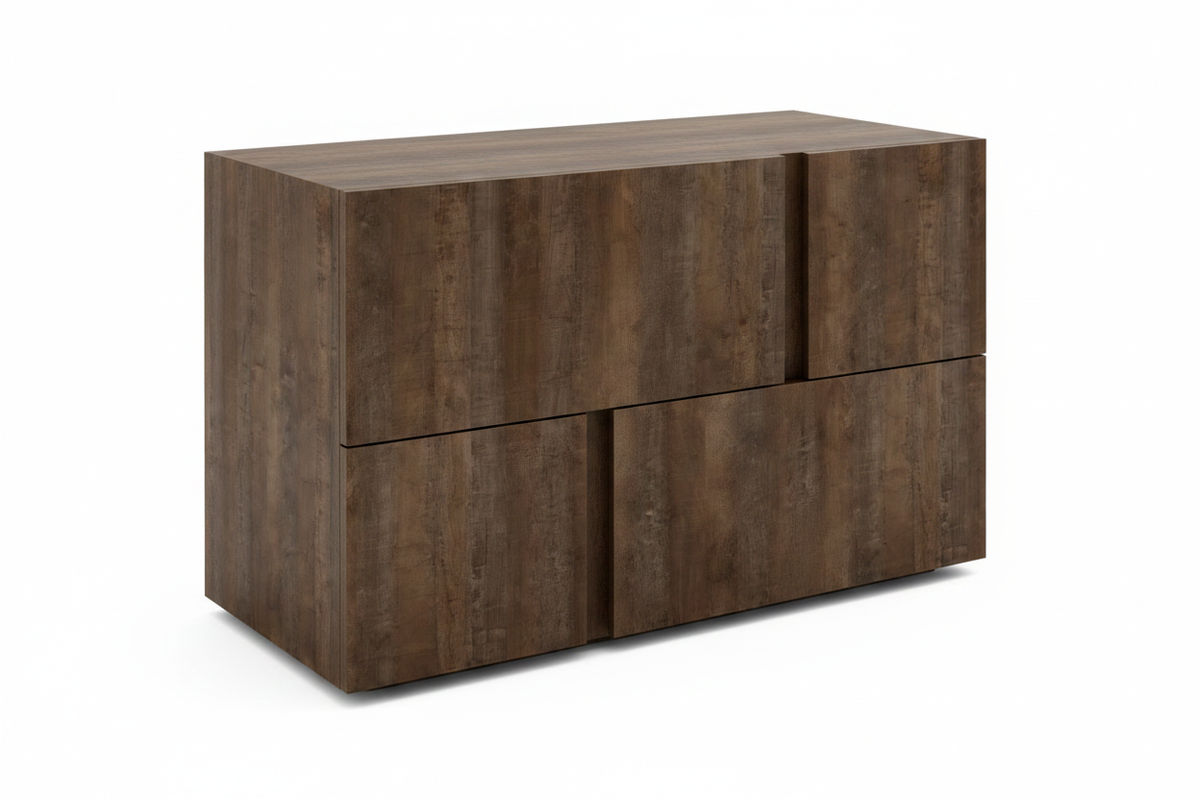 TRENZY Block Bedside Pedestal Pair – Napoca Veneer Bedside Pedestal - front view