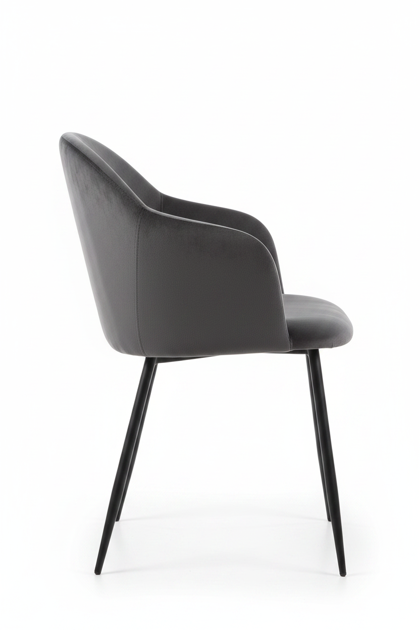 TRENZY BLOCK Charcoal Velvet Dining Chair Dining Chair - close-up detail