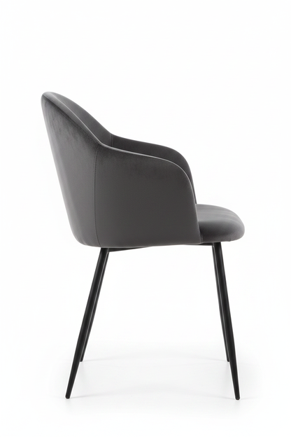 TRENZY BLOCK Charcoal Velvet Dining Chair Dining Chair - close-up detail