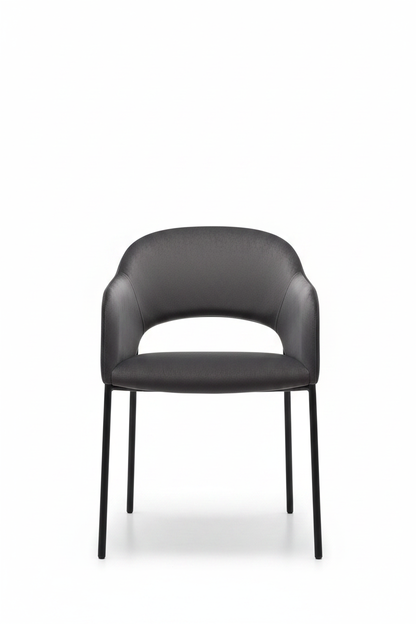 TRENZY BLOCK Charcoal Velvet Dining Chair Dining Chair - front view