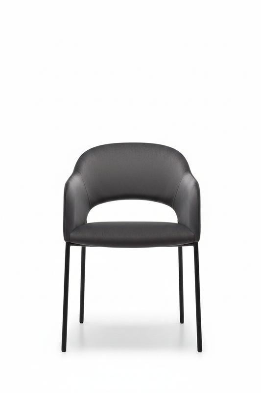 TRENZY BLOCK Charcoal Velvet Dining Chair Dining Chair - front view