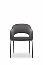 TRENZY BLOCK Charcoal Velvet Dining Chair Dining Chair - front view