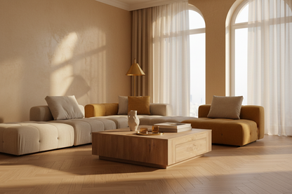 TRENZY BLOCK Coffee Table — Modular Living Room Table Coffee Table - styled in room