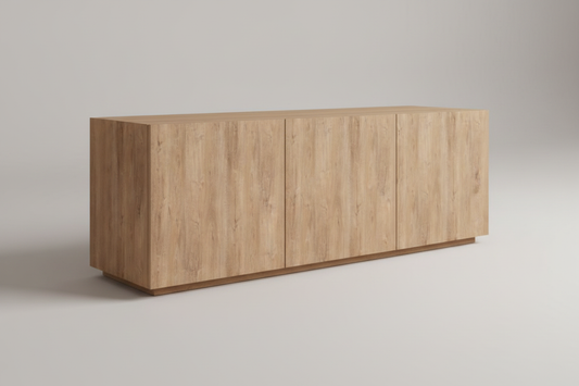 TRENZY BLOCK Credenza — Modular Low-Profile Storage | Premium MDF | SA Credenza - front view