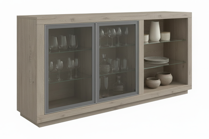 TRENZY BLOCK Display Sideboard — Glass Door China Cabinet Sideboard - shown in context