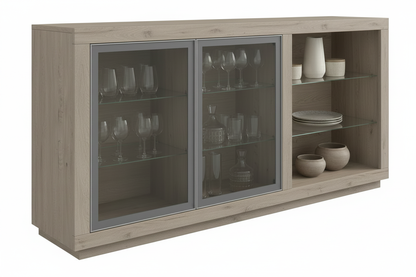 TRENZY BLOCK Display Sideboard — Glass Door China Cabinet Sideboard - view 7