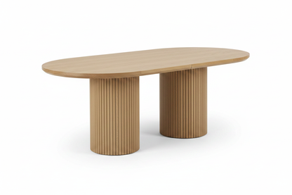 TRENZY BLOCK Oval Fluted Dining Table — 6 Seater Dining Table - installed