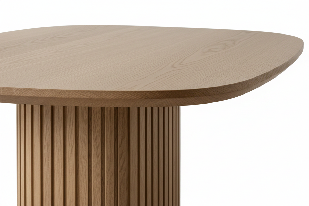 TRENZY BLOCK Oval Fluted Dining Table — 6 Seater Dining Table - styled in room
