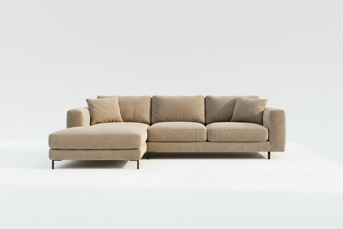 TRENZY Boucle Sectional Sofa — Beige - Sofa by Trenzy Spaces - view 1