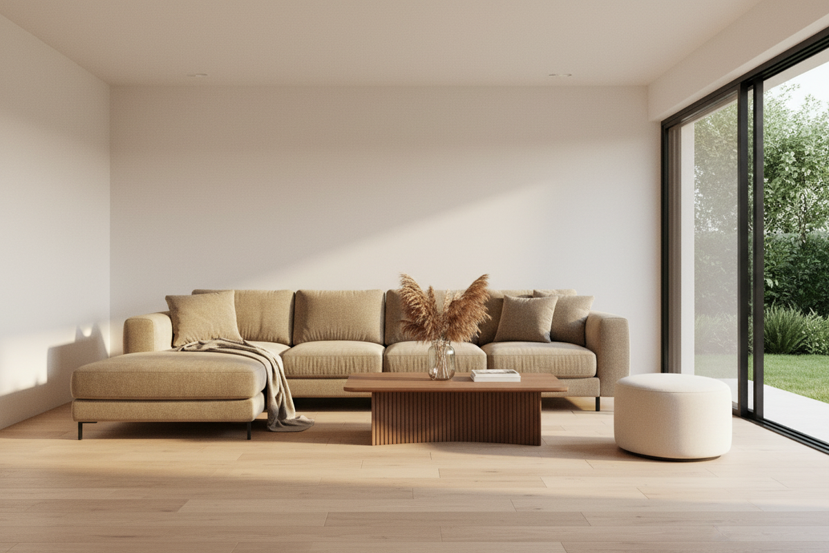 TRENZY Boucle Sectional Sofa — Beige - Sofa by Trenzy Spaces - view 2