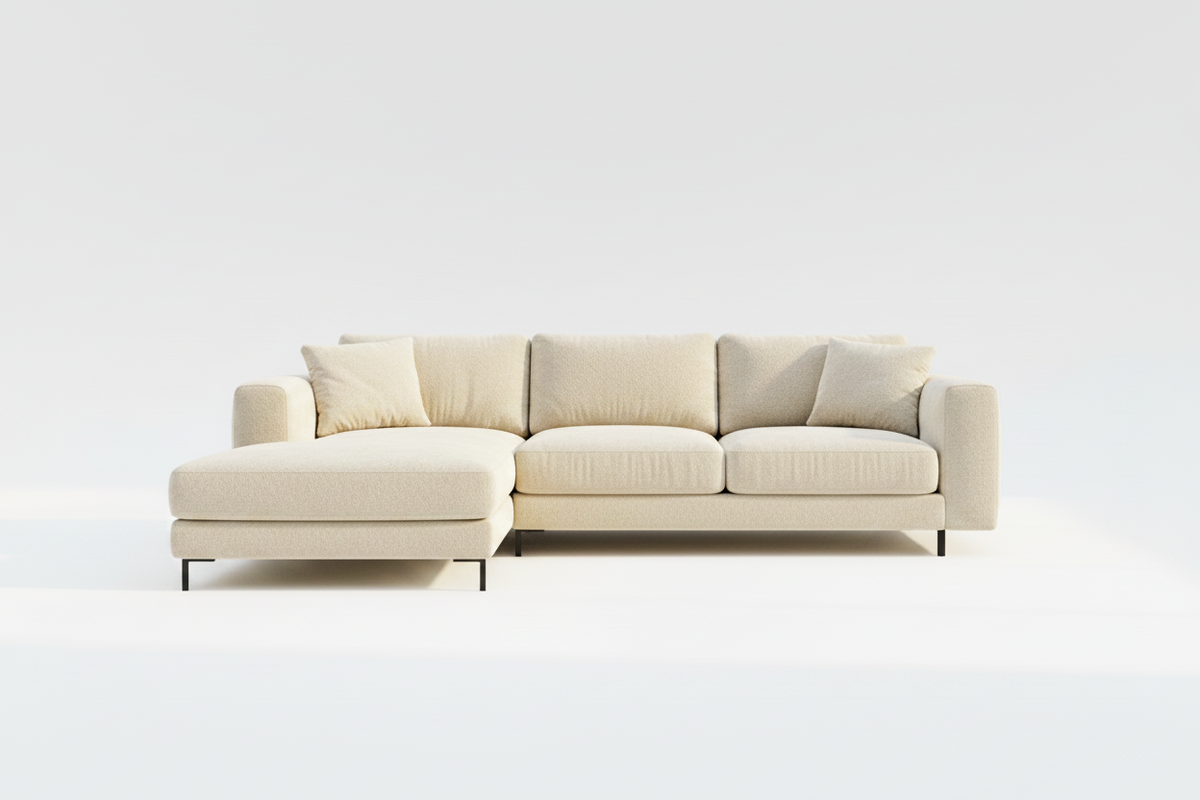 TRENZY Boucle Sectional Sofa — Cream - Sofa by Trenzy Spaces - view 1