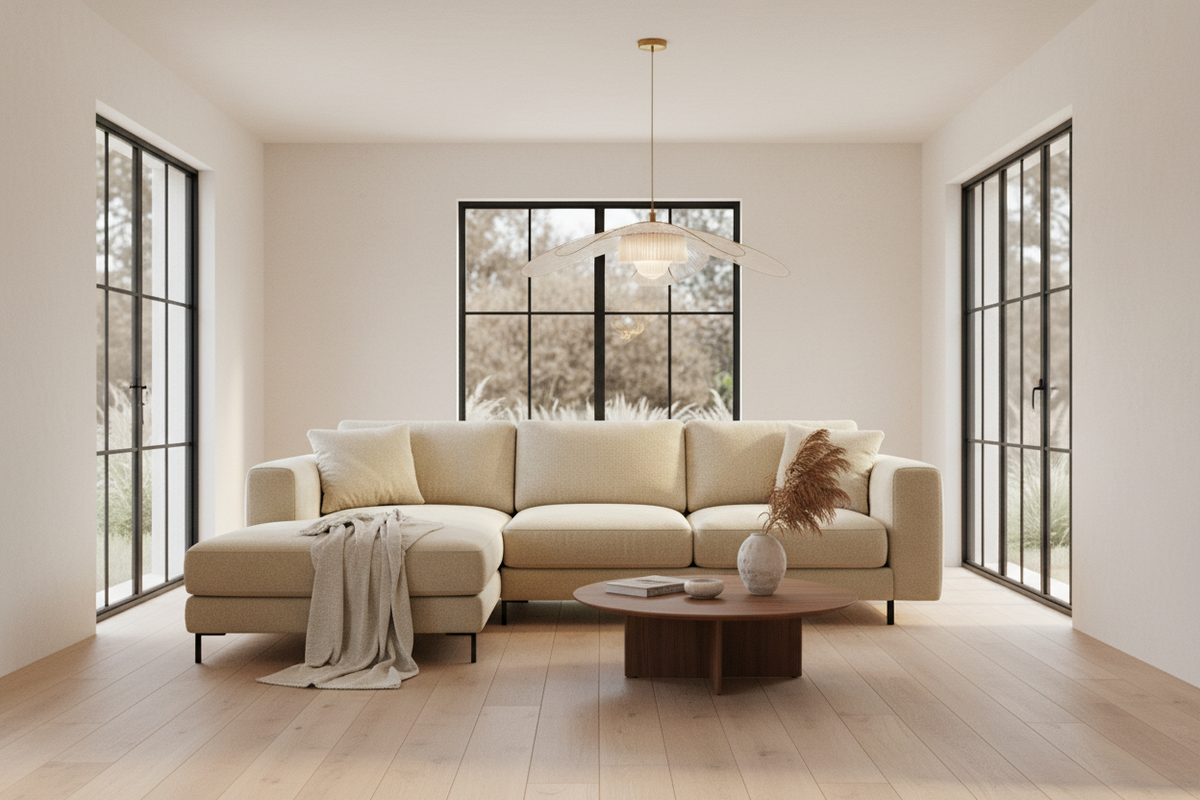 TRENZY Boucle Sectional Sofa — Cream - Sofa by Trenzy Spaces - view 2